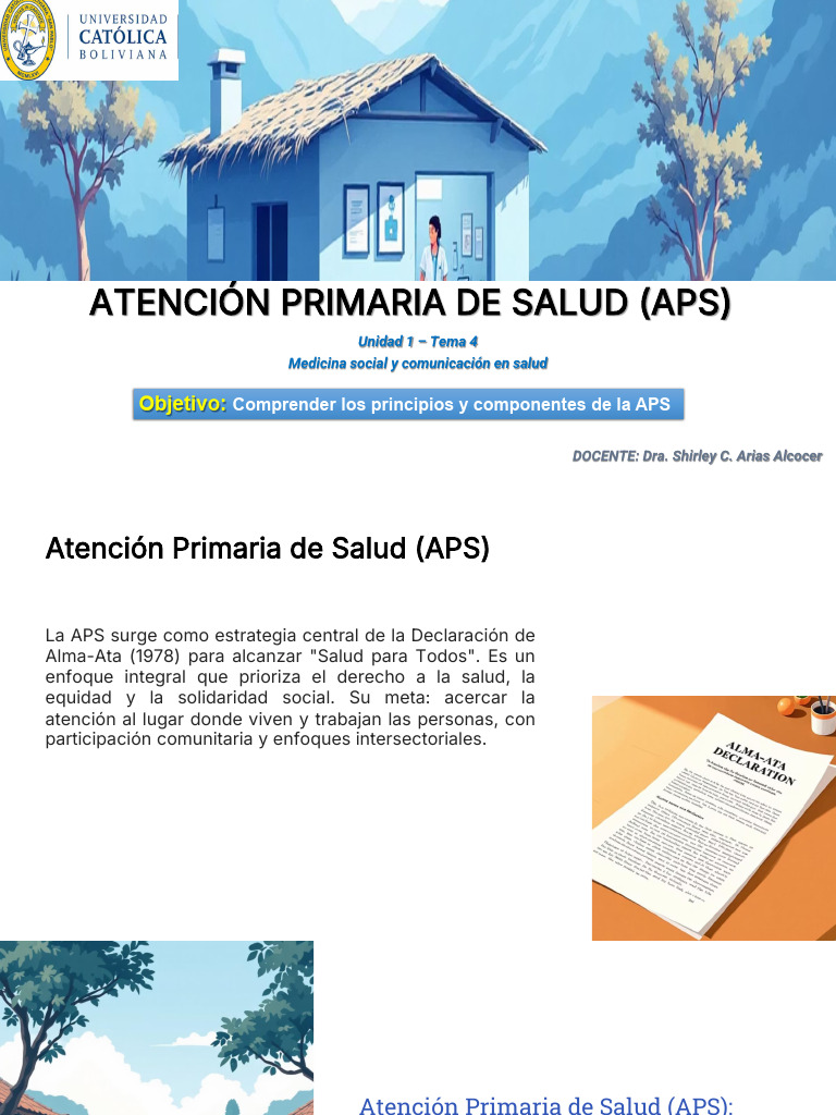 TEMA 4 Atencion Primaria de Salud | PDF | Saneamiento | Cuidado de la salud