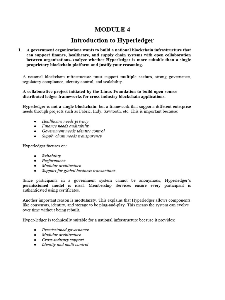 Module-4 Hyperledger Answer (2) | PDF | Database Transaction | Computing