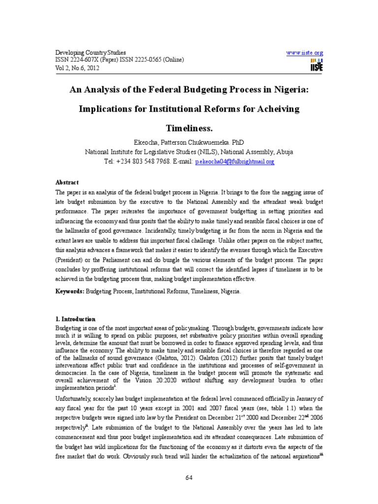 Example of a personal budget picture