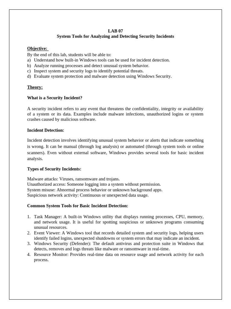 LAB 07 | PDF | Malware | Security