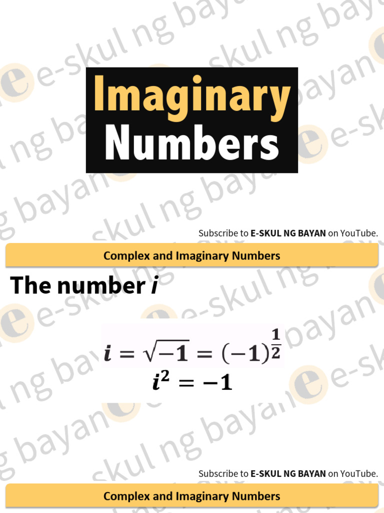 [Mathematics] Complex & Imaginary Numbers | PDF | Complex Number ...