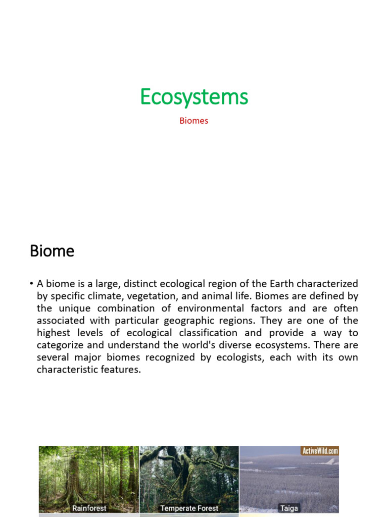 Unit_ 4 Part 3 (Biomes-Ecosystems) | PDF | Forests | Grassland