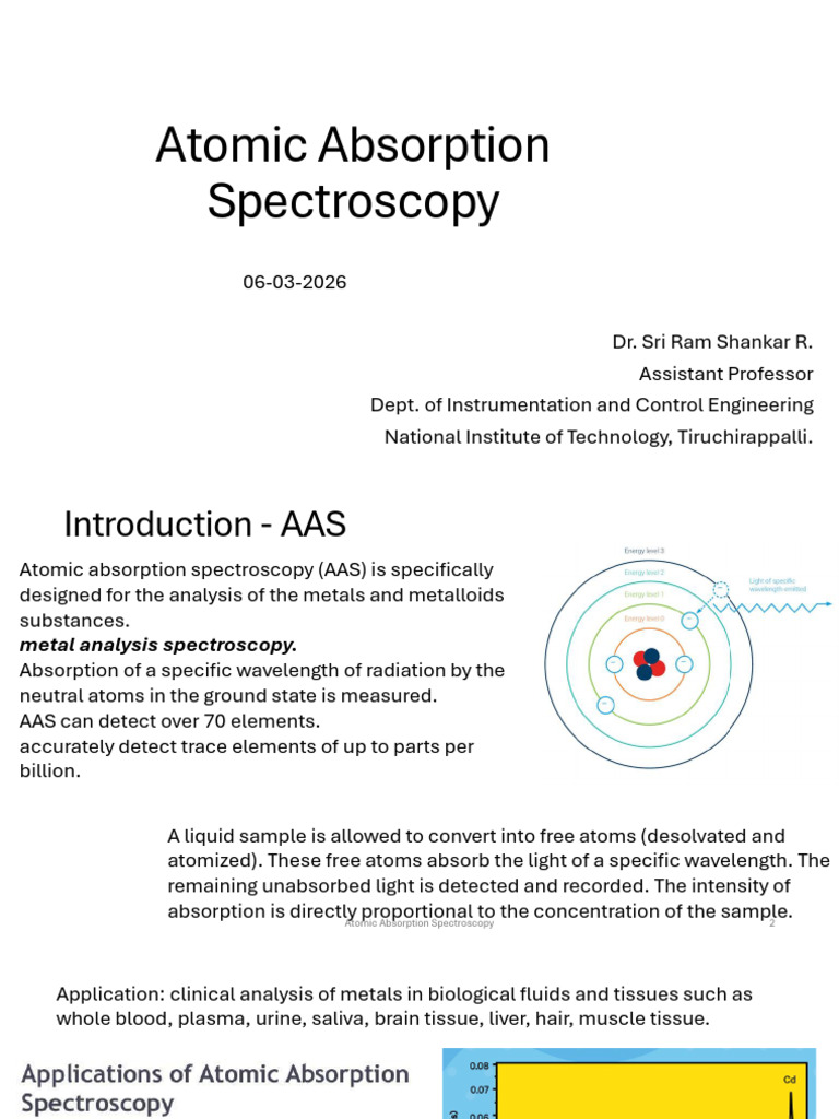 Lec Atomic Absorption Spectroscopy | PDF | Absorption Spectroscopy ...