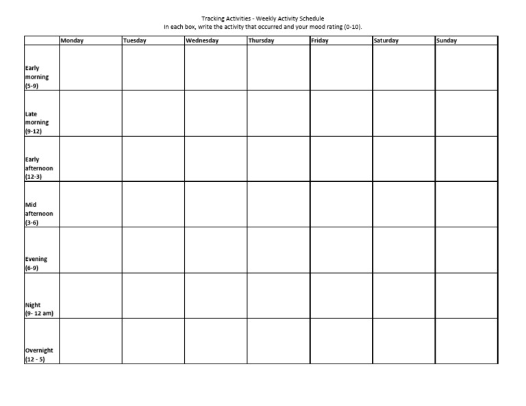 Activity Schedule | PDF