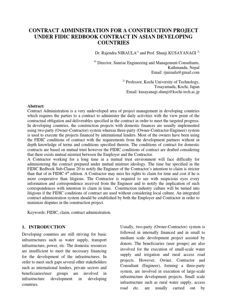Fidic Red Book Free Download Pdf