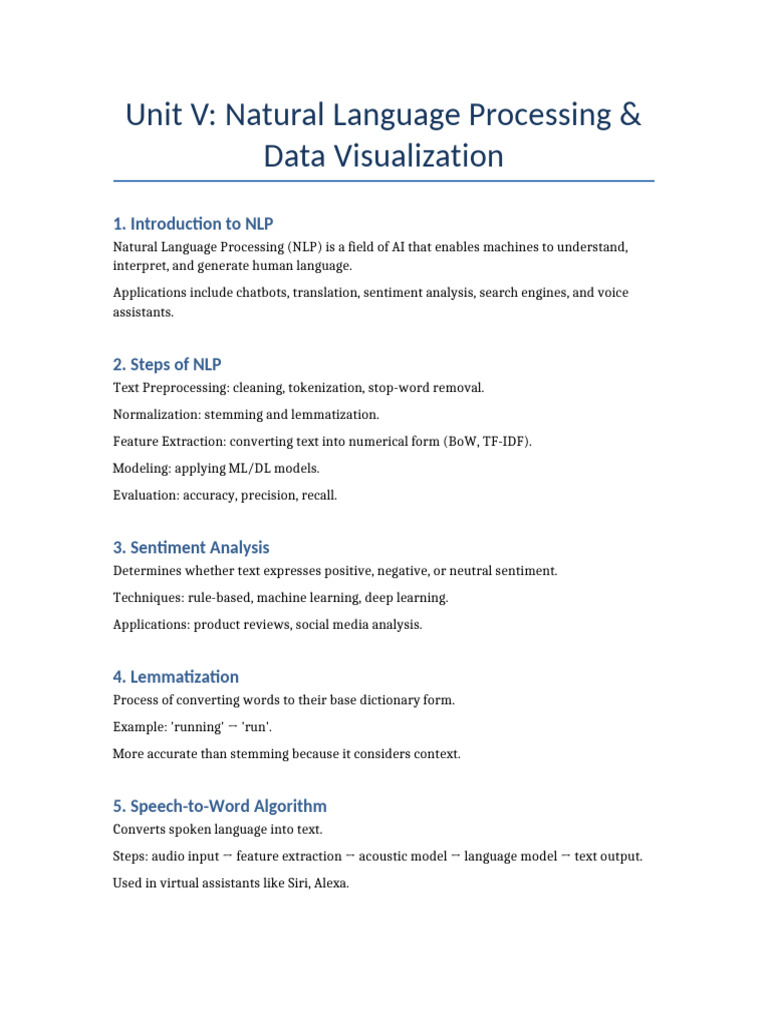 Unit 5 NLP Notes | PDF