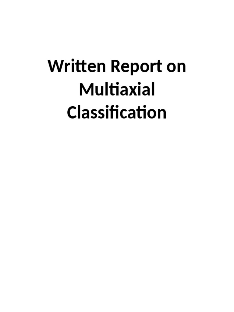 Multiaxial Report | PDF | Mental Disorder | Diagnostic And Statistical ...