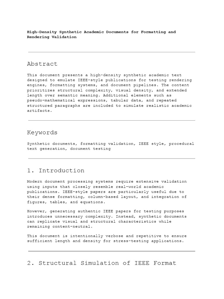4 High-Density Synthetic Academic Documents for Formatting and ...