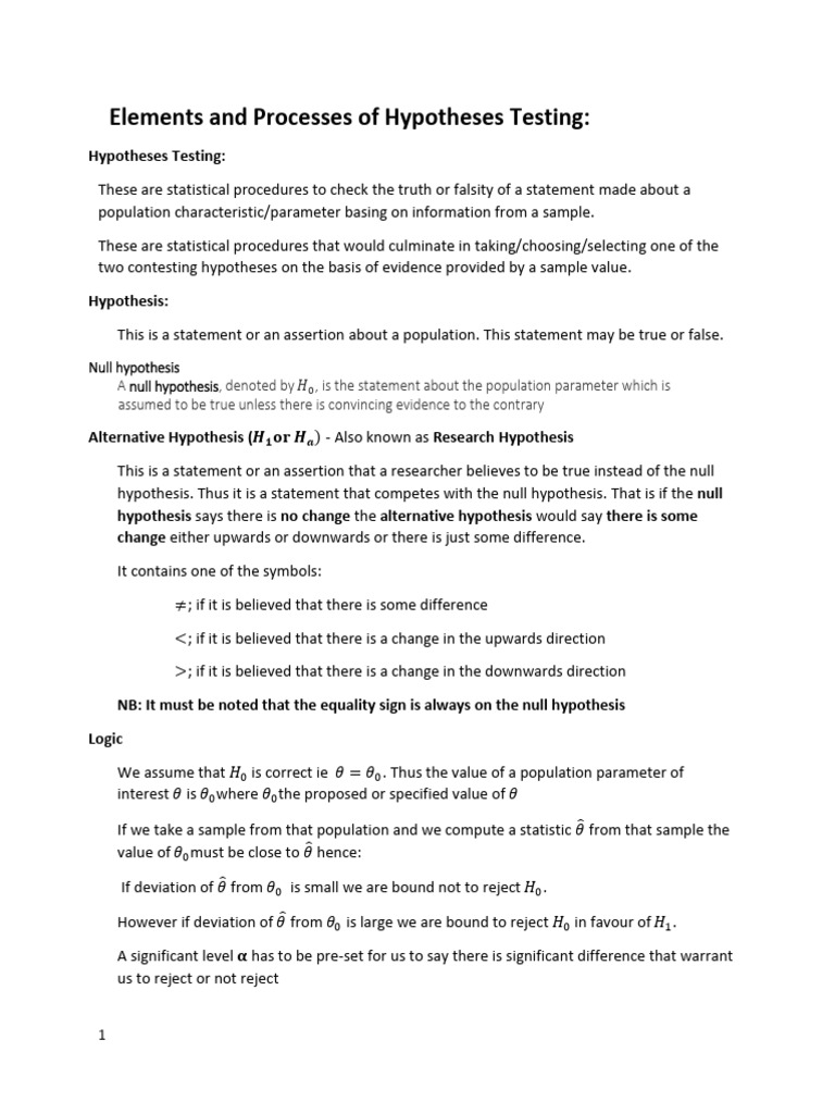Hypothesis Testing | PDF | Student's T Test | Hypothesis