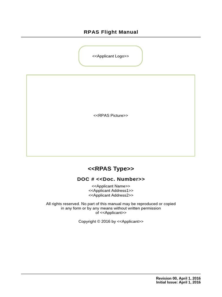Rpas Flight Manual Template | PDF | Visual Flight Rules | Unmanned ...