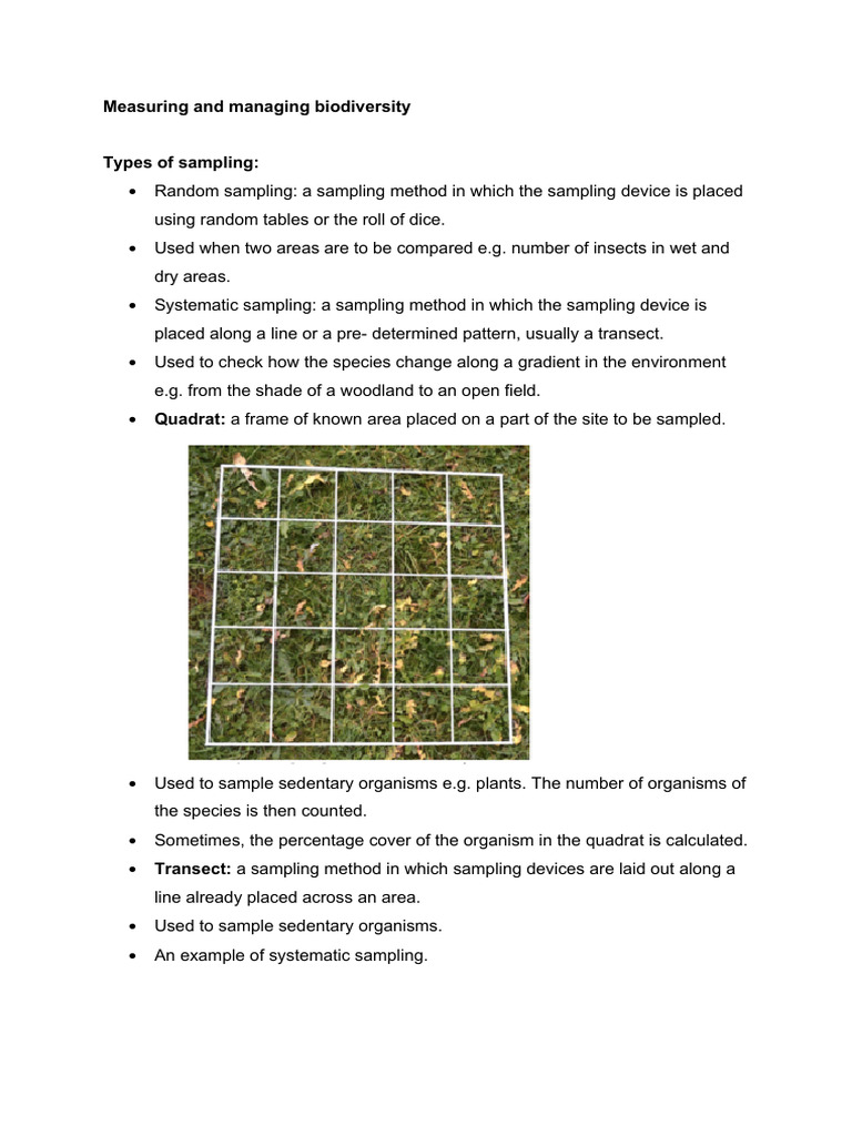 2.Ecosystem- Sampling, Habitat Loss | PDF | Habitat Destruction | Wetland