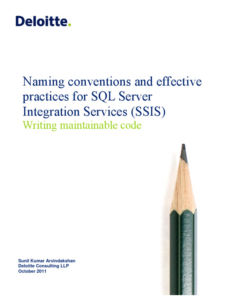 SSIS Naming Conventions and Effective Practices | PDF | Microsoft Sql ...
