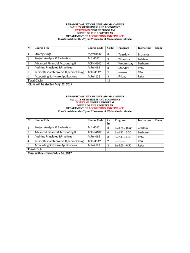 2017 3rd Term Schedule | PDF | Academic Term | Public Administration