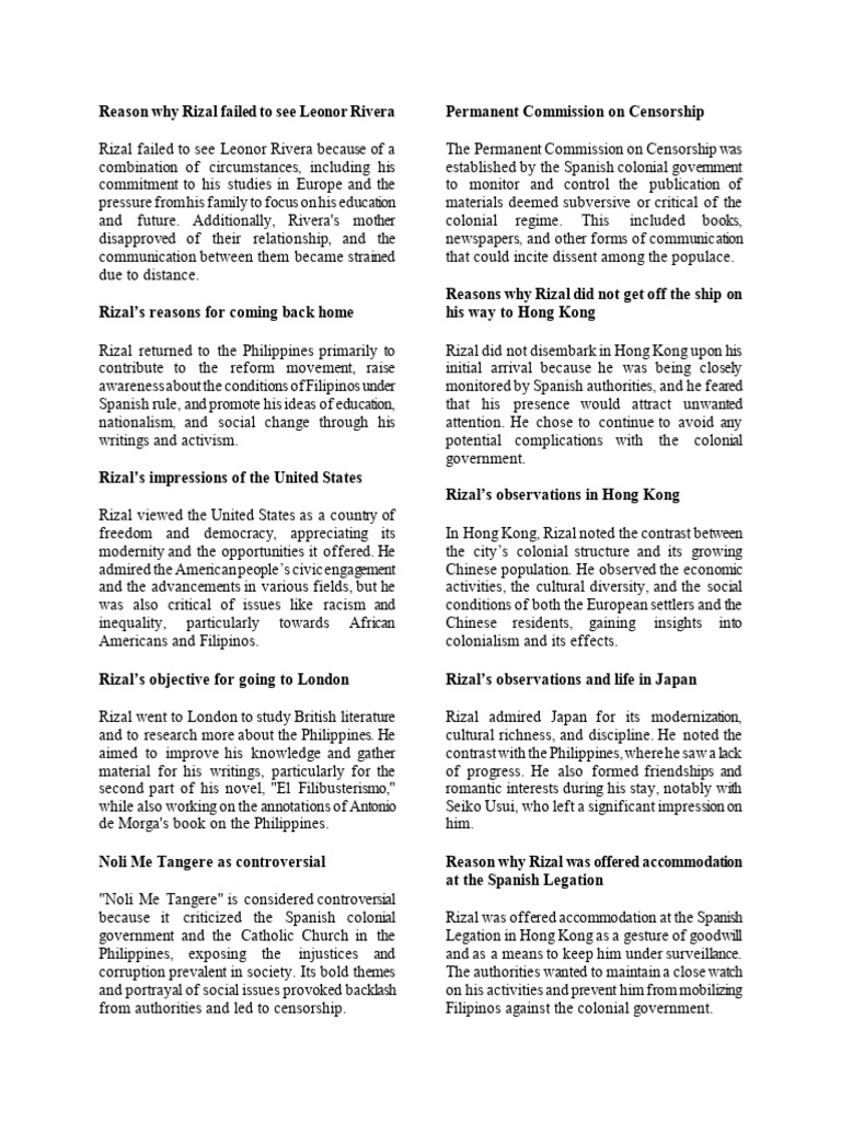 RIZAL MIDTERM NOTES | PDF | Philippines