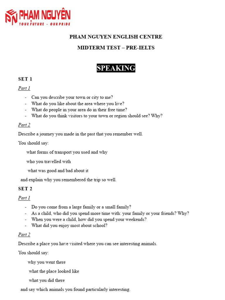Speaking Test | PDF