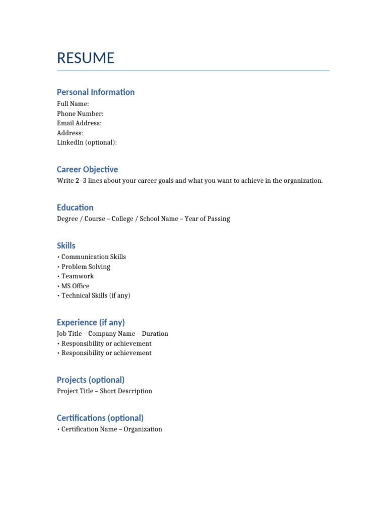 Basic Resume Template | PDF