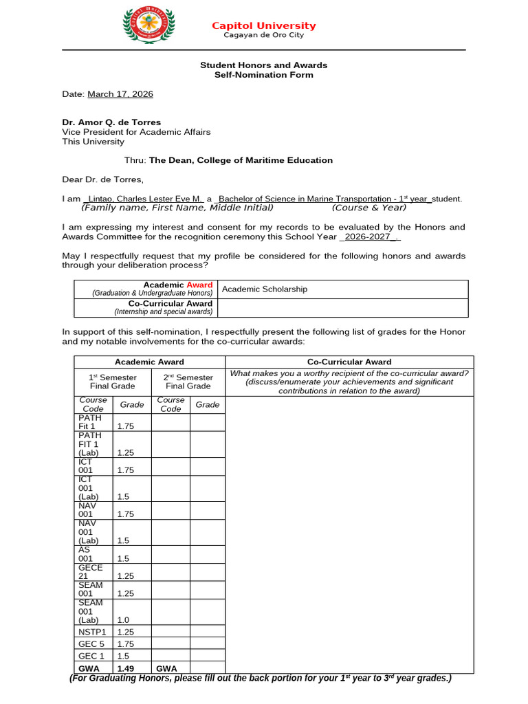 SHA Self Nomination Form 22 23 v3 (1) | PDF