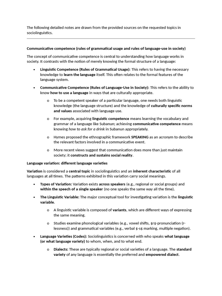 The Following Detailed Notes Are Drawn From the Provided Sources on the ...