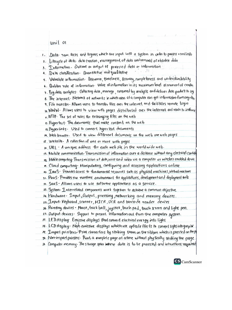 Unit 01 Notes | PDF