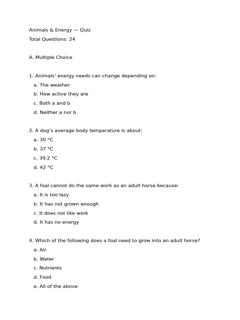 Science quiz Lesson 3.2 | PDF