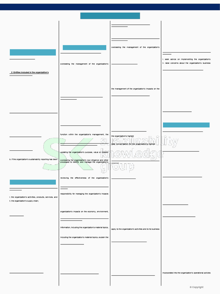 GRI Standards Reference Sheet Version 2024 | PDF | Employment | Governance