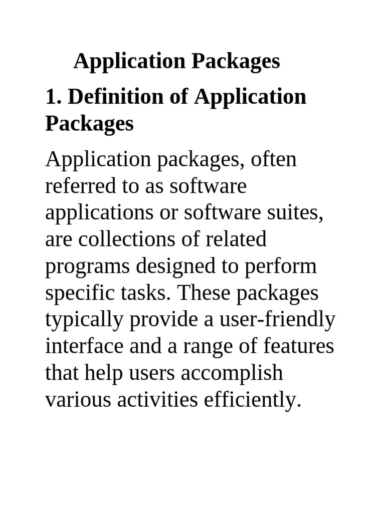 SS3 WKI Introduction to Application Packages | PDF | Application ...