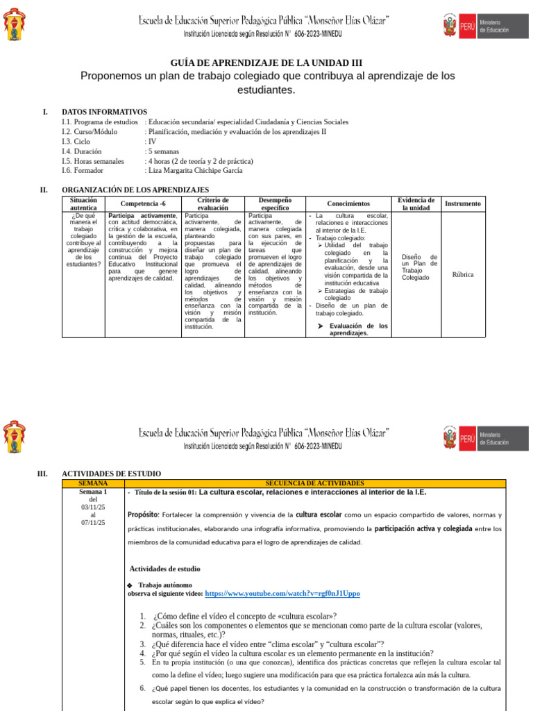 GUIA DE APRENDIZAJE 03 | PDF | Evaluación | Pedagogía