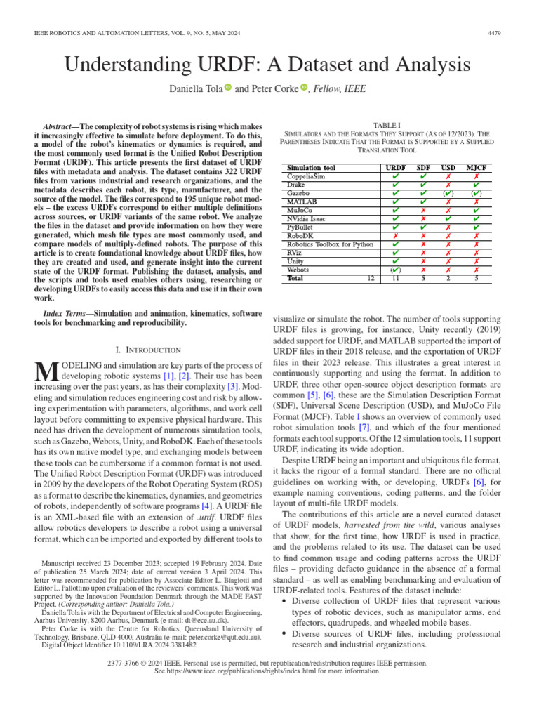 Understanding URDF A Dataset and Analysis | PDF | Parsing | Directory ...