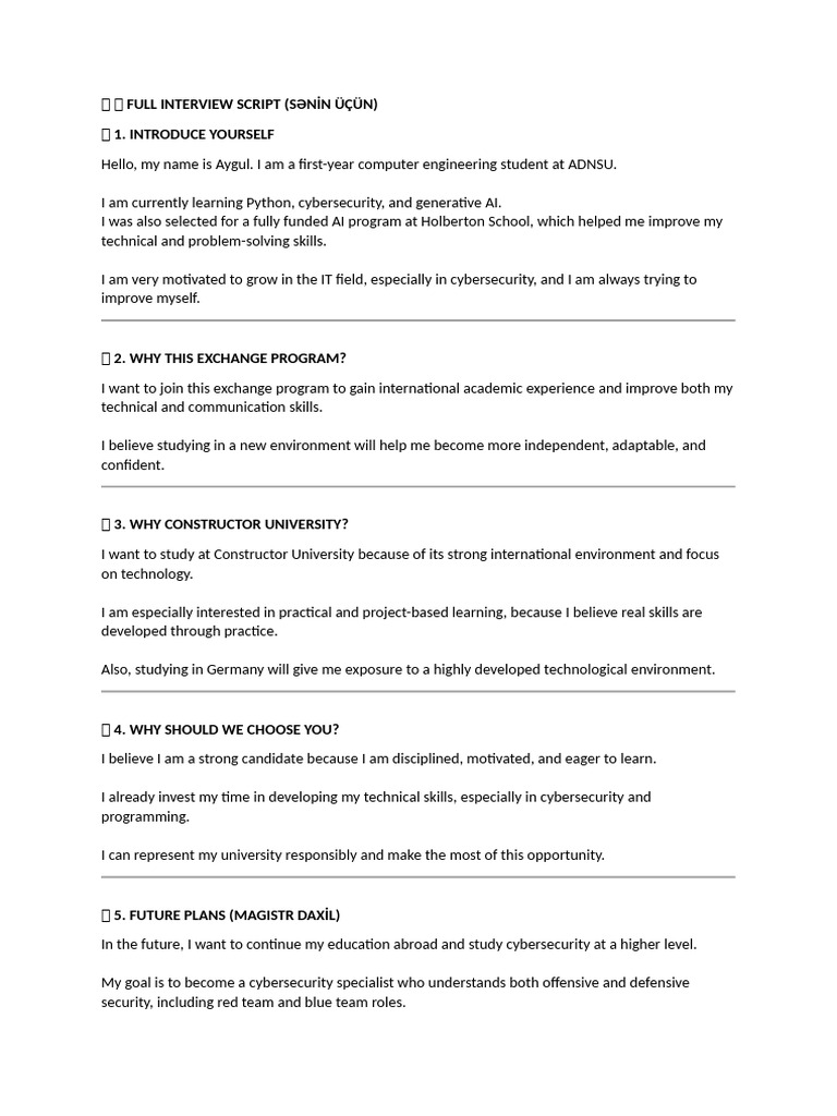 Full Interview Script | PDF