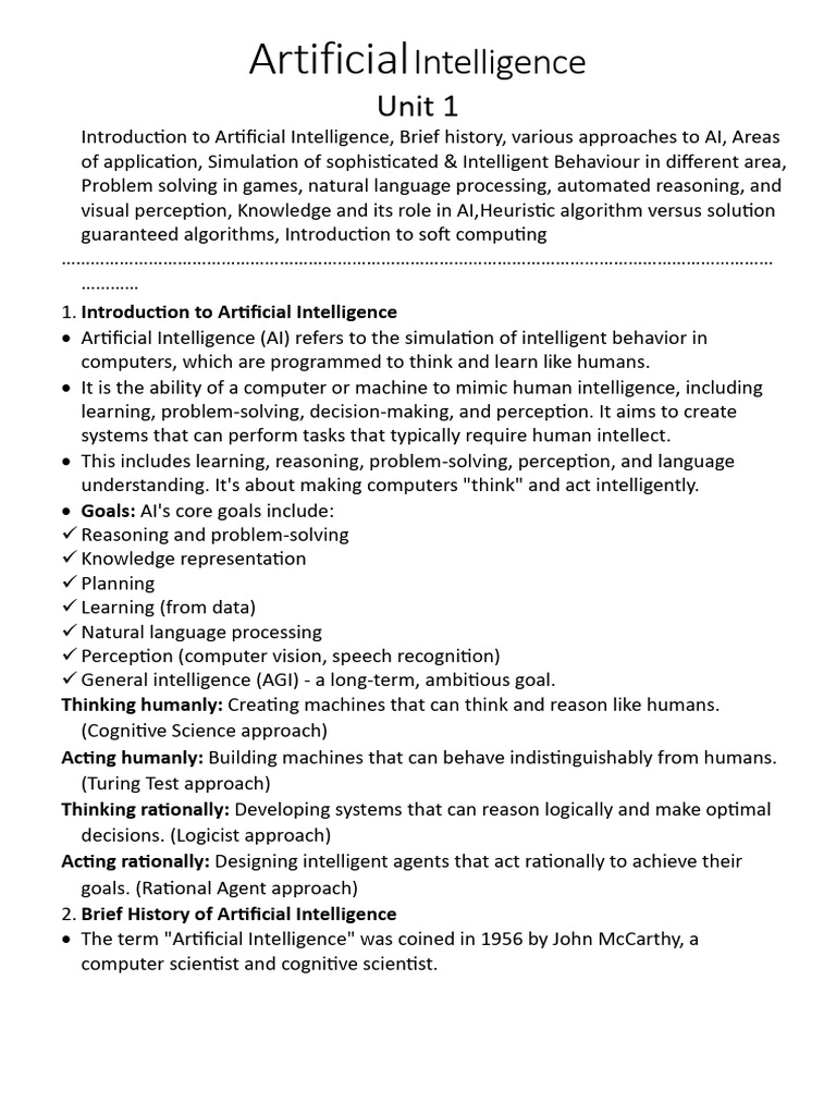 Artificial Intelligence 1 | PDF | Artificial Intelligence ...