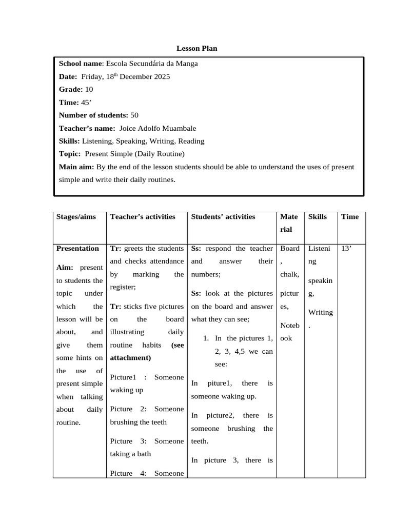 Lesson Plan | PDF | Human Communication