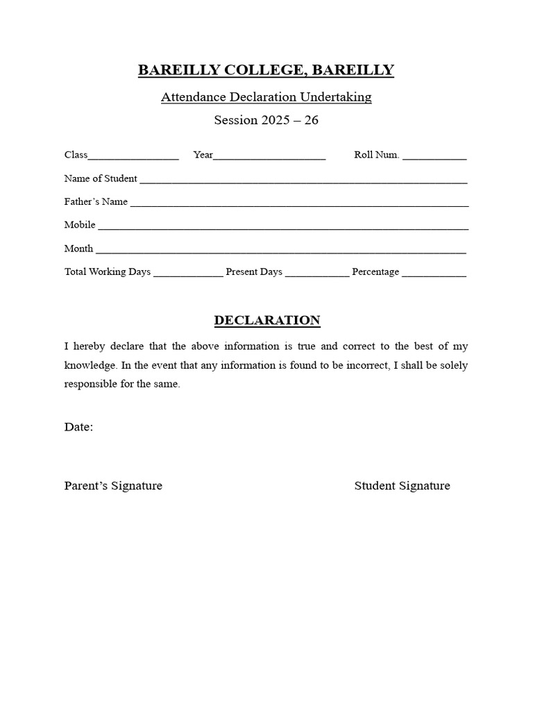 Undertaking Form | PDF