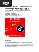 TikTok User Guide and Best Practices | PDF | Popular Culture & Media ...