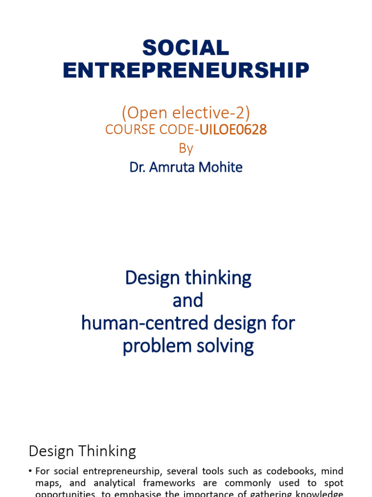 Design Thinking and Human Centred Design for Problem Solving | PDF