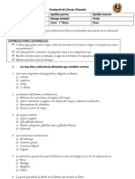 Escuela Anahuac 2012: Evaluación de Ciencias Naturales