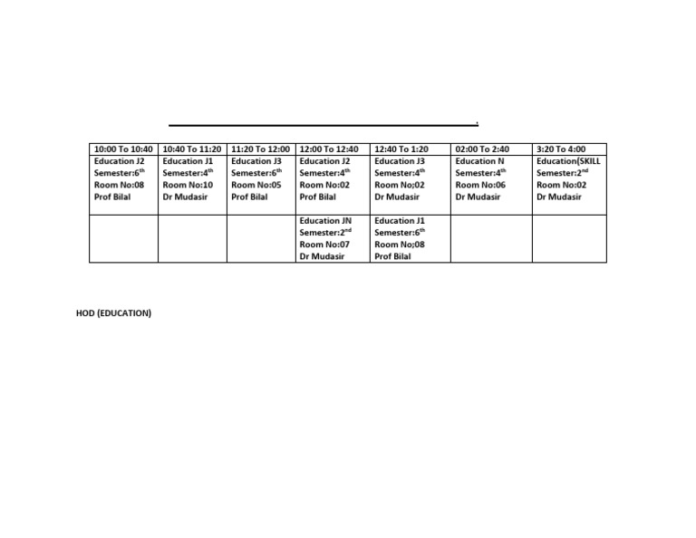 Time Table 2026 | PDF