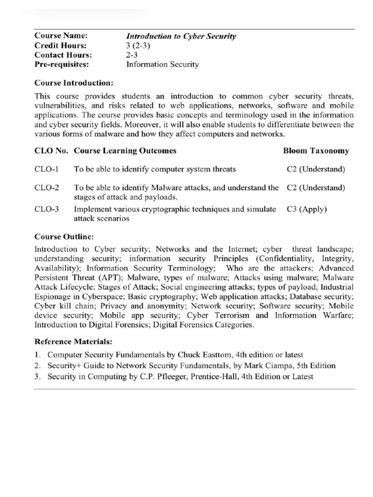 Course Outline | PDF