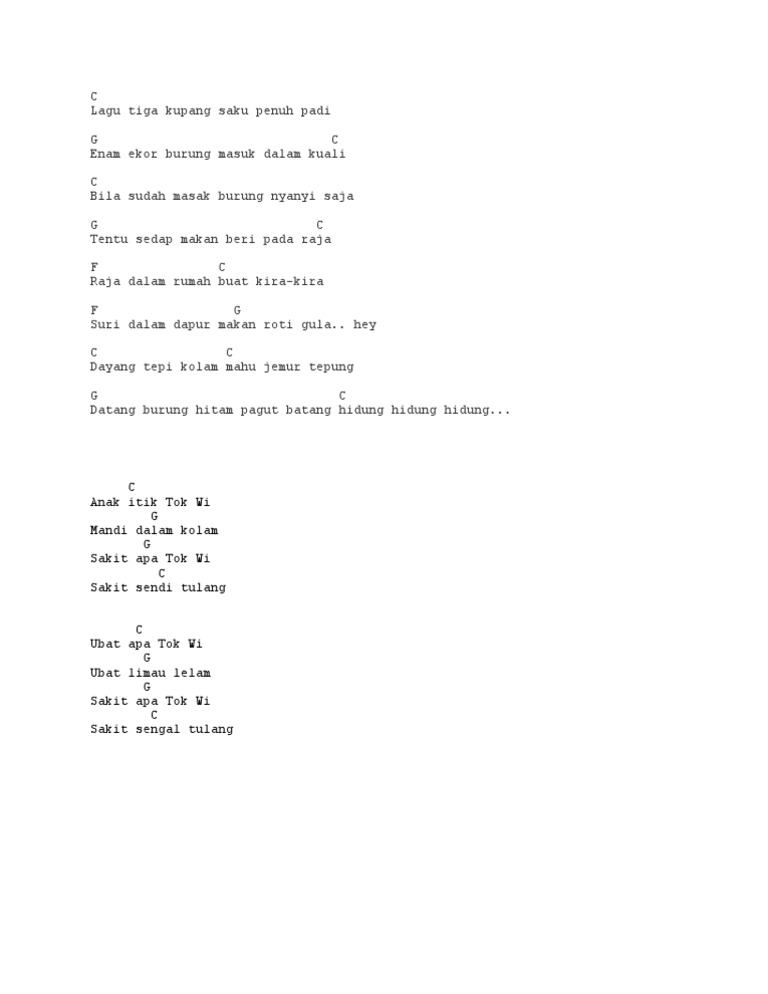 Kord Gitar Lagu Kanak Kanak