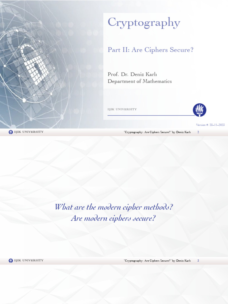 W9 Cryptography AreCiphersSecure (6) | PDF | Cryptography | Cipher