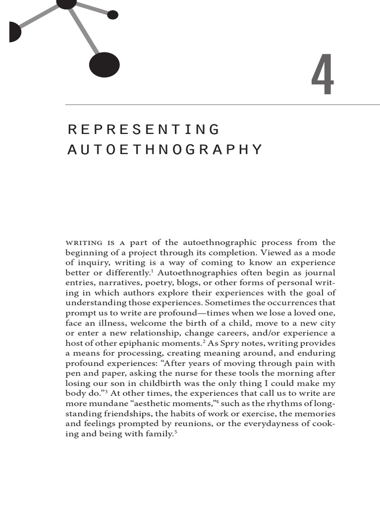 Autoethnography - (Chapter 4 Representing Autoethnography) | PDF | Poetry