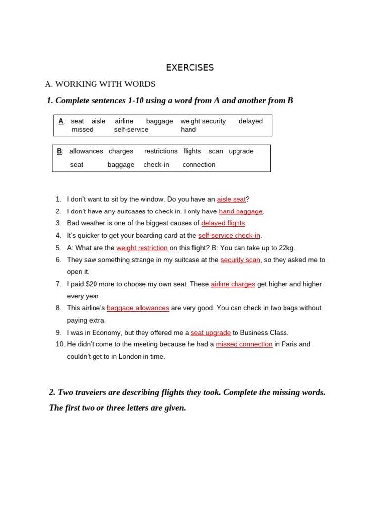SELF-STUDY 3- UNIT 7 KEY | PDF | Aviation