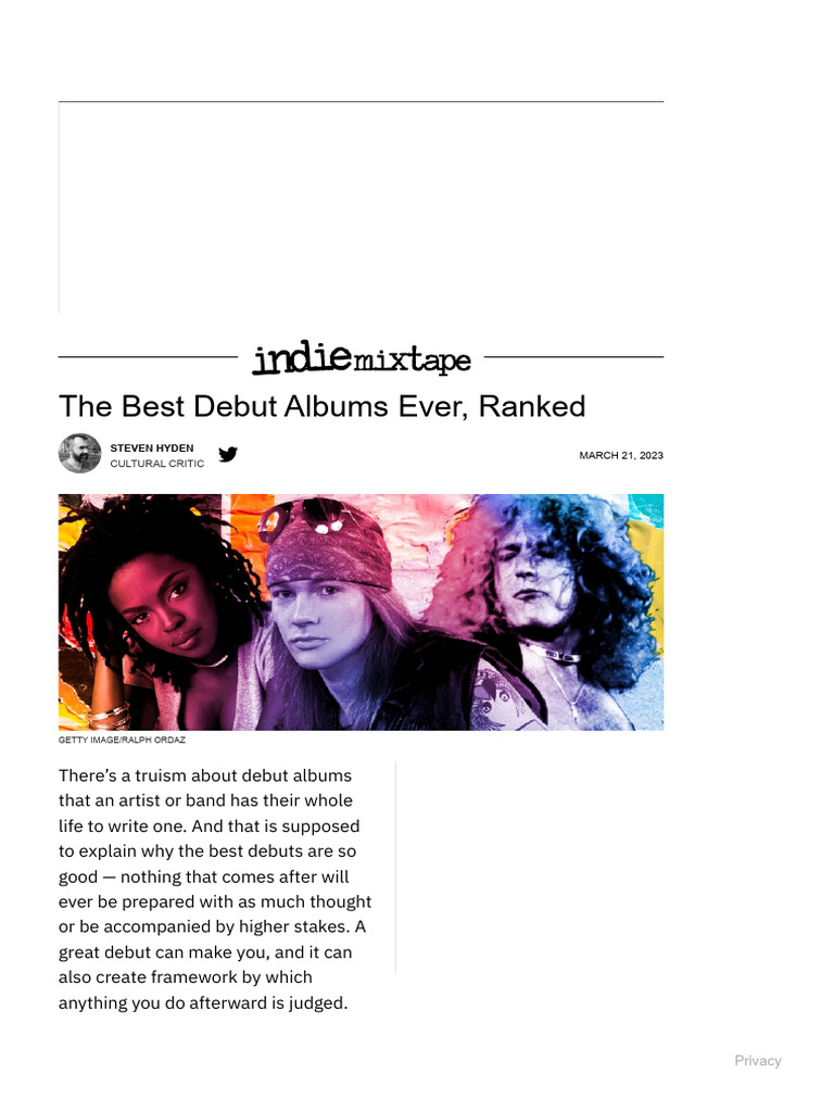 The Best Debut Albums Ever, Ranked | PDF | Sound Recording