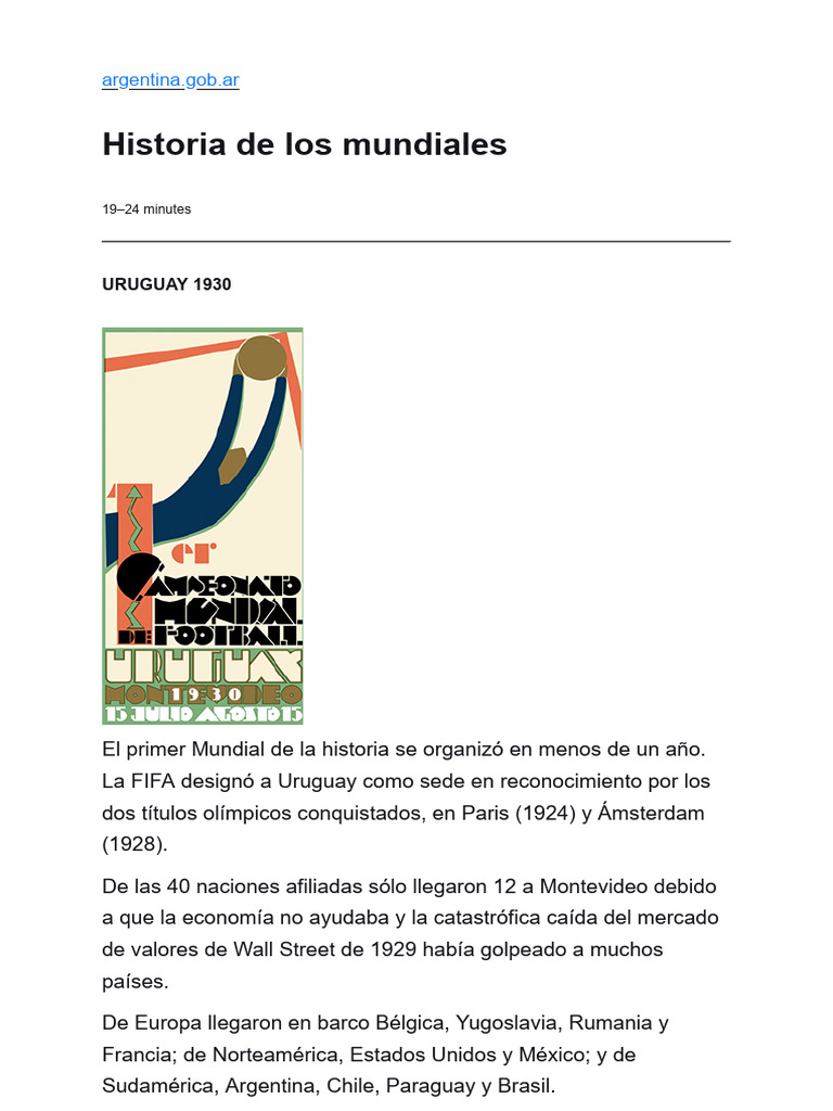 Historia de La Copa Del Mundo | PDF