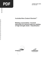 As NZS 4857-2006 Welding Consumables - Covered Electrodes for Manual Metal Arc Welding of High-strength Steel