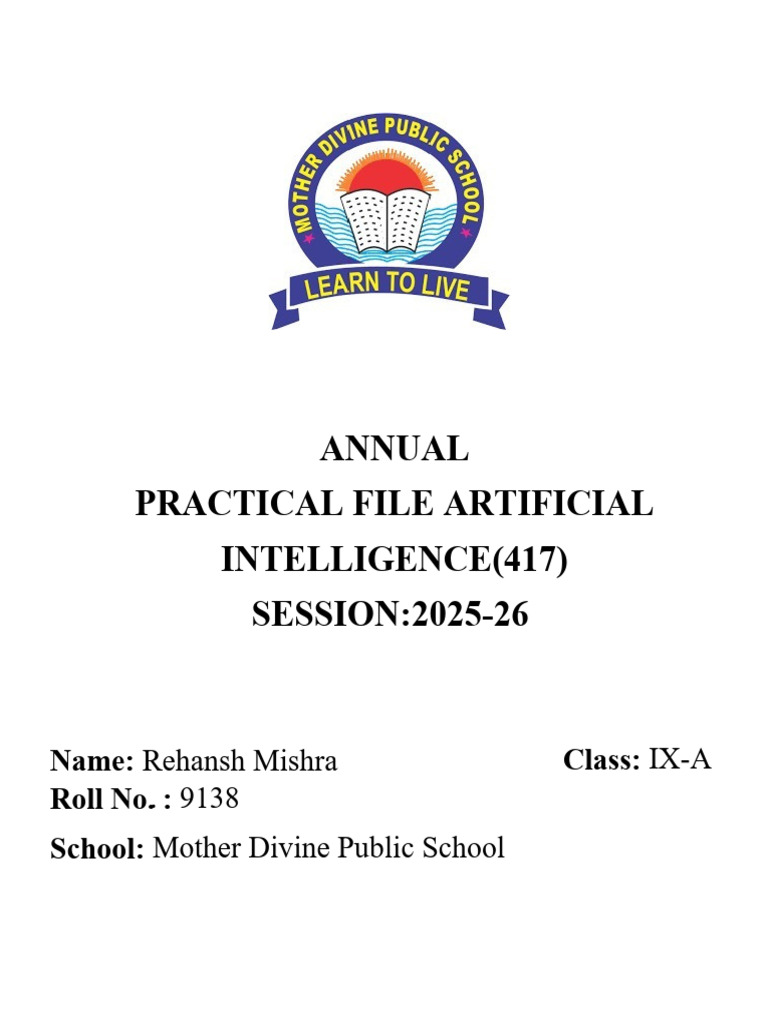 Practical File AI.pdf (1) | PDF