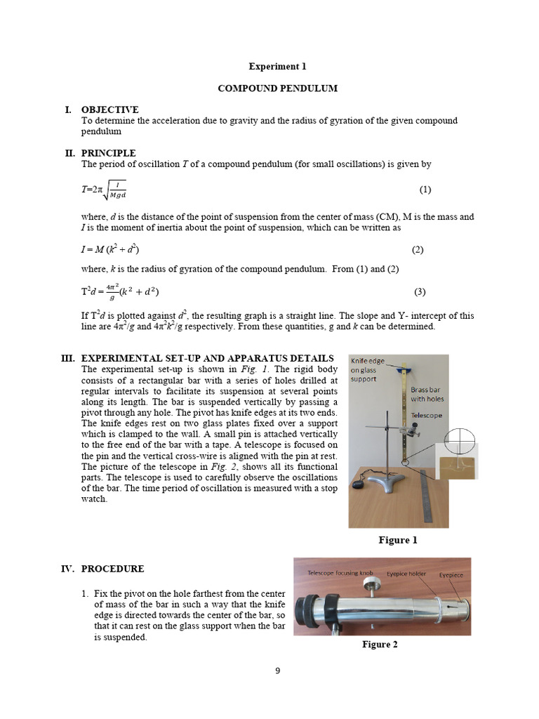 1. Compound Pendulum | PDF