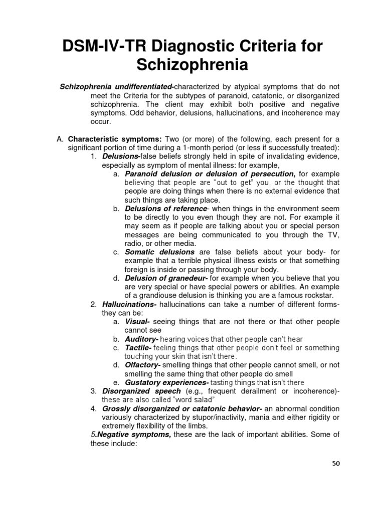 Dsm Hallucination Schizophrenia