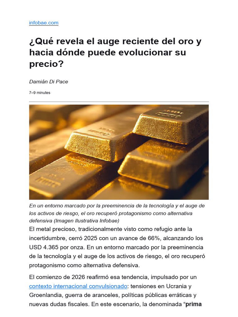 ¿Qué Revela El Auge Reciente Del Oro y Hacia Dónde Puede Evolucionar Su ...