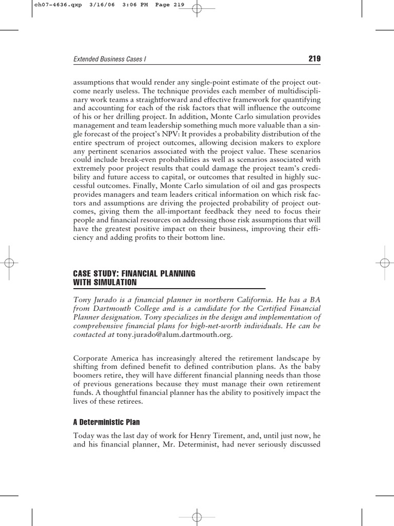 Case_Study_Financial_Planning_with_Simulation | PDF | Retirement ...