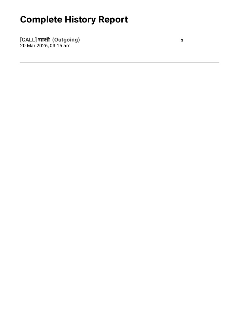 Complete History Report 1773956938401 | PDF
